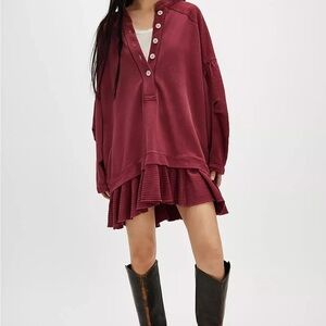 Free People Zander Mini Dress Red Bark NEVER WORN